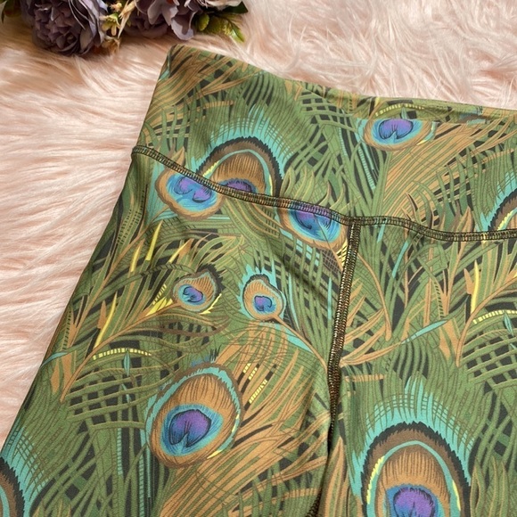 MUMU Moves SMYM Peacock Feather High Rise Leggings sz S - Picture 2 of 8